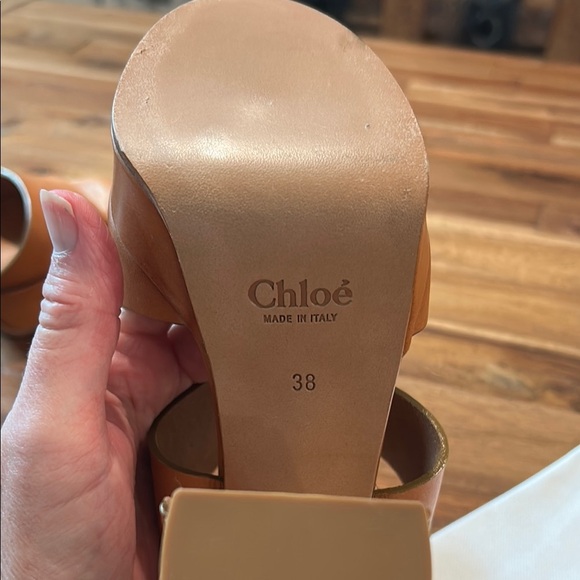 Chloe Tan Platform Sandals with Chunky Heel size 8 - Picture 10 of 15